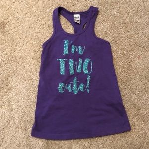adorable “i’m two cute” toddler tank top